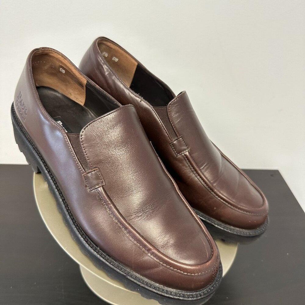 Paul Green Brown Leather Lug Sole Loafer (9)
